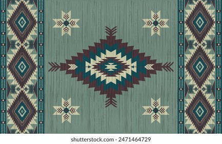 American tribal ethnic native pattern.Traditional Navajo,Aztec,Apache,Southwest and Mexican style fabric pattern.Abstract vector motifs pattern.For fabric,clothing,blanket,carpet,woven,wrap,decoration