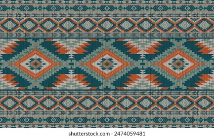 Patrón de tela de estilo tradicional navajo, azteca, apache, suroeste y mexicano. Patrón de motivos de Vector Abstractas. Para tela, ropa, manta, alfombra, tejido, envoltura, decoración