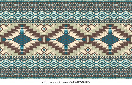 American tribal ethnic native pattern.Traditional Navajo,Aztec,Apache,Southwest and Mexican style fabric pattern.Abstract vector motifs pattern.For fabric,clothing,blanket,carpet,woven,wrap,decoration