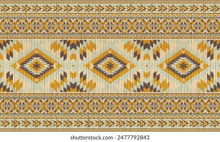 American tribal ethnic native pattern.Traditional Navajo,Aztec,Apache,Southwest and Mexican style fabric pattern.Abstract vector motifs pattern.For fabric,clothing,blanket,carpet,woven,wrap,decoration