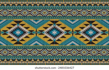 American tribal ethnic native pattern.Traditional Navajo,Aztec,Apache,Southwest and Mexican style fabric pattern.Abstract vector motifs pattern.For fabric,clothing,blanket,carpet,woven,wrap,decoration