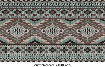 American tribal ethnic native pattern.Traditional Navajo,Aztec,Apache,Southwest and Mexican style fabric pattern.Abstract vector motifs pattern.For fabric,clothing,blanket,carpet,woven,wrap,decoration