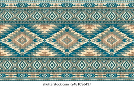 American tribal ethnic native pattern.Traditional Navajo,Aztec,Apache,Southwest and Mexican style fabric pattern.Abstract vector motifs pattern.For fabric,clothing,blanket,carpet,woven,wrap,decoration