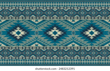 American tribal ethnic native pattern.Traditional Navajo,Aztec,Apache,Southwest and Mexican style fabric pattern.Abstract vector motifs pattern.For fabric,clothing,blanket,carpet,woven,wrap,decoration