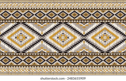 American tribal ethnic native pattern.Traditional Navajo,Aztec,Apache,Southwest and Mexican style fabric pattern.Abstract vector motifs pattern.For fabric,clothing,blanket,carpet,woven,wrap,decoration