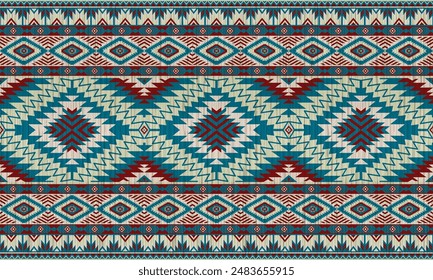 American tribal ethnic native pattern.Traditional Navajo,Aztec,Apache,Southwest and Mexican style fabric pattern.Abstract vector motifs pattern.For fabric,clothing,blanket,carpet,woven,wrap,decoration
