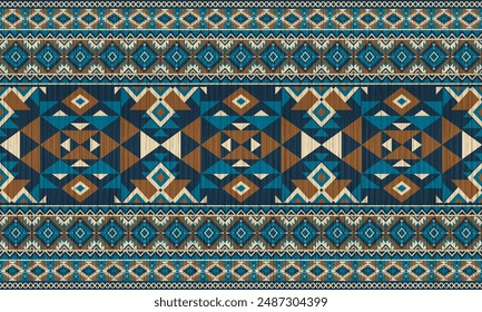 American tribal ethnic native pattern.Traditional Navajo,Aztec,Apache,Southwest and Mexican style fabric pattern.Abstract vector motifs pattern.For fabric,clothing,blanket,carpet,woven,wrap,decoration