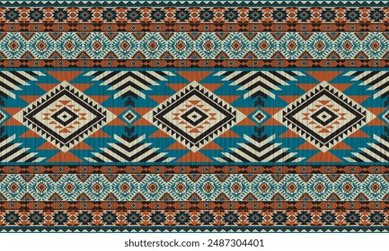 American Tribal ethnische einheimische Muster.Traditional Navajo, Aztec, Apache, Südwest und mexikanischen Stil Stoffmuster.Abstrakte Vektorgrafik Motive Muster.Für Stoff, Kleidung, Decke, Teppich, gewebt,Wrap,Dekoration