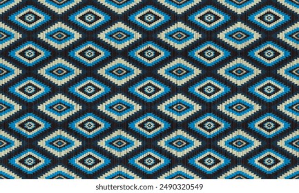Patrón de tela de estilo tradicional navajo, azteca, apache, suroeste y mexicano. Patrón de motivos de Vector Abstractas. Para tela, ropa, manta, alfombra, tejido, envoltura, decoración