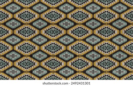 American tribal ethnic native pattern.Traditional Navajo,Aztec,Apache,Southwest and Mexican style fabric pattern.Abstract vector motifs pattern.For fabric,clothing,blanket,carpet,woven,wrap,decoration