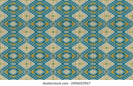 American tribal ethnic native pattern.Traditional Navajo,Aztec,Apache,Southwest and Mexican style fabric pattern.Abstract vector motifs pattern.For fabric,clothing,blanket,carpet,woven,wrap,decoration
