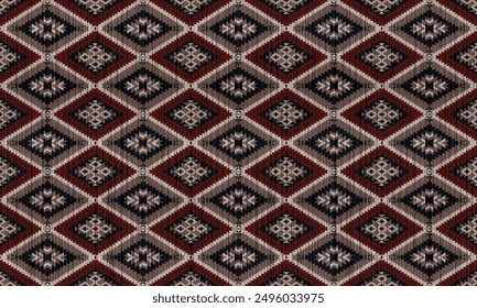 American tribal ethnic native pattern.Traditional Navajo,Aztec,Apache,Southwest and Mexican style fabric pattern.Abstract vector motifs pattern.For fabric,clothing,blanket,carpet,woven,wrap,decoration