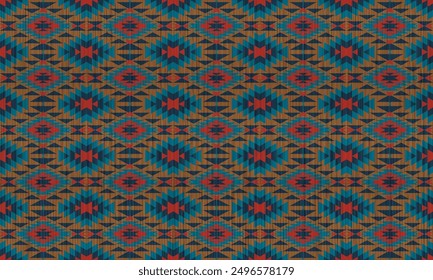 American tribal ethnic native pattern.Traditional Navajo,Aztec,Apache,Southwest and Mexican style fabric pattern.Abstract vector motifs pattern.For fabric,clothing,blanket,carpet,woven,wrap,decoration