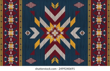 American tribal ethnic native pattern.Traditional Navajo,Aztec,Apache,Southwest and Mexican style fabric pattern.Abstract vector motifs pattern.For fabric,clothing,blanket,carpet,woven,wrap,decoration