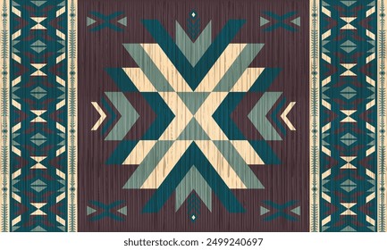 American tribal ethnic native pattern.Traditional Navajo,Aztec,Apache,Southwest and Mexican style fabric pattern.Abstract vector motifs pattern.For fabric,clothing,blanket,carpet,woven,wrap,decoration