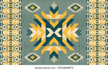 American tribal ethnic native pattern.Traditional Navajo,Aztec,Apache,Southwest and Mexican style fabric pattern.Abstract vector motifs pattern.For fabric,clothing,blanket,carpet,woven,wrap,decoration