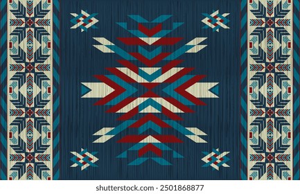 American tribal ethnic native pattern.Traditional Navajo,Aztec,Apache,Southwest and Mexican style fabric pattern.Abstract vector motifs pattern.For fabric,clothing,blanket,carpet,woven,wrap,decoration