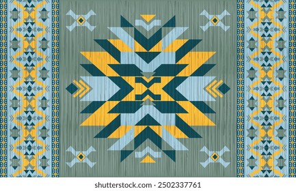American tribal ethnic native pattern.Traditional Navajo,Aztec,Apache,Southwest and Mexican style fabric pattern.Abstract vector motifs pattern.For fabric,clothing,blanket,carpet,woven,wrap,decoration