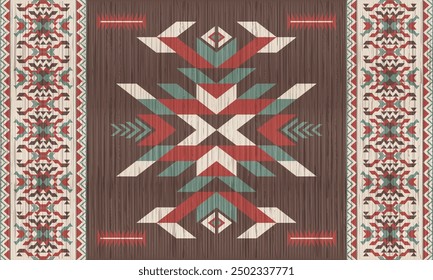 American tribal ethnic native pattern.Traditional Navajo,Aztec,Apache,Southwest and Mexican style fabric pattern.Abstract vector motifs pattern.For fabric,clothing,blanket,carpet,woven,wrap,decoration