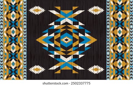 American tribal ethnic native pattern.Traditional Navajo,Aztec,Apache,Southwest and Mexican style fabric pattern.Abstract vector motifs pattern.For fabric,clothing,blanket,carpet,woven,wrap,decoration