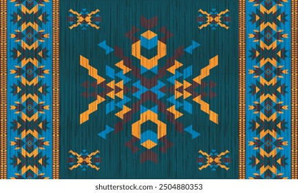 American tribal ethnic native pattern.Traditional Navajo,Aztec,Apache,Southwest and Mexican style fabric pattern.Abstract vector motifs pattern.For fabric,clothing,blanket,carpet,woven,wrap,decoration