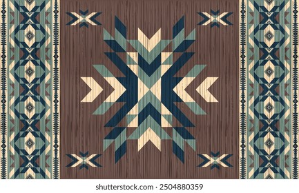 American tribal ethnic native pattern.Traditional Navajo,Aztec,Apache,Southwest and Mexican style fabric pattern.Abstract vector motifs pattern.For fabric,clothing,blanket,carpet,woven,wrap,decoration