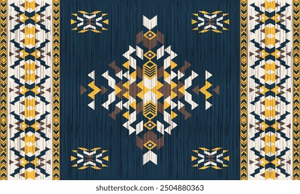 American tribal ethnic native pattern.Traditional Navajo,Aztec,Apache,Southwest and Mexican style fabric pattern.Abstract vector motifs pattern.For fabric,clothing,blanket,carpet,woven,wrap,decoration