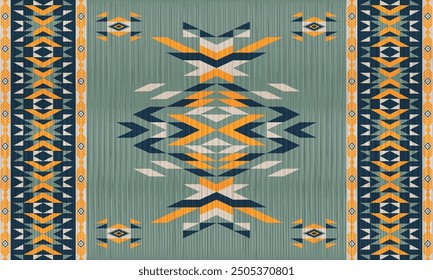 American tribal ethnic native pattern.Traditional Navajo,Aztec,Apache,Southwest and Mexican style fabric pattern.Abstract vector motifs pattern.For fabric,clothing,blanket,carpet,woven,wrap,decoration