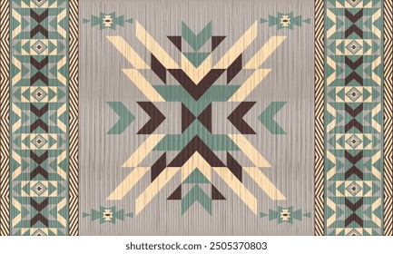 American tribal ethnic native pattern.Traditional Navajo,Aztec,Apache,Southwest and Mexican style fabric pattern.Abstract vector motifs pattern.For fabric,clothing,blanket,carpet,woven,wrap,decoration