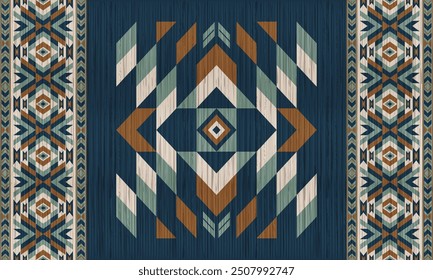 American tribal ethnic native pattern.Traditional Navajo,Aztec,Apache,Southwest and Mexican style fabric pattern.Abstract vector motifs pattern.For fabric,clothing,blanket,carpet,woven,wrap,decoration