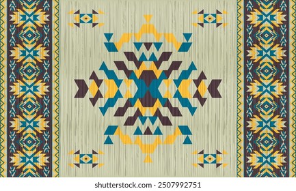 American tribal ethnic native pattern.Traditional Navajo,Aztec,Apache,Southwest and Mexican style fabric pattern.Abstract vector motifs pattern.For fabric,clothing,blanket,carpet,woven,wrap,decoration