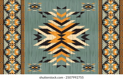 American tribal ethnic native pattern.Traditional Navajo,Aztec,Apache,Southwest and Mexican style fabric pattern.Abstract vector motifs pattern.For fabric,clothing,blanket,carpet,woven,wrap,decoration