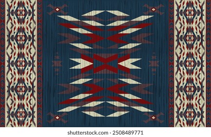 American tribal ethnic native pattern.Traditional Navajo,Aztec,Apache,Southwest and Mexican style fabric pattern.Abstract vector motifs pattern.For fabric,clothing,blanket,carpet,woven,wrap,decoration