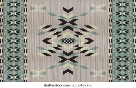 American tribal ethnic native pattern.Traditional Navajo,Aztec,Apache,Southwest and Mexican style fabric pattern.Abstract vector motifs pattern.For fabric,clothing,blanket,carpet,woven,wrap,decoration