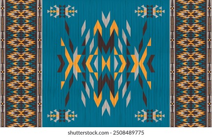American tribal ethnic native pattern.Traditional Navajo,Aztec,Apache,Southwest and Mexican style fabric pattern.Abstract vector motifs pattern.For fabric,clothing,blanket,carpet,woven,wrap,decoration