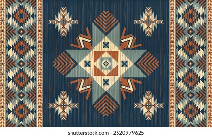 American tribal ethnic native pattern.Traditional Navajo,Aztec,Apache,Southwest and Mexican style fabric pattern.Abstract vector motifs pattern.For fabric,clothing,blanket,carpet,woven,wrap,decoration