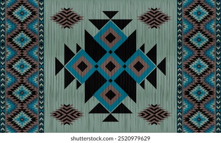 American tribal ethnic native pattern.Traditional Navajo,Aztec,Apache,Southwest and Mexican style fabric pattern.Abstract vector motifs pattern.For fabric,clothing,blanket,carpet,woven,wrap,decoration