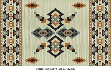 American tribal ethnic native pattern.Traditional Navajo,Aztec,Apache,Southwest and Mexican style fabric pattern.Abstract vector motifs pattern.For fabric,clothing,blanket,carpet,woven,wrap,decoration