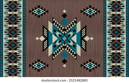 American tribal ethnic native pattern.Traditional Navajo,Aztec,Apache,Southwest and Mexican style fabric pattern.Abstract vector motifs pattern.For fabric,clothing,blanket,carpet,woven,wrap,decoration