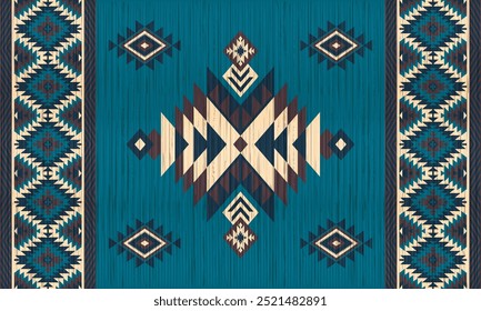 American tribal ethnic native pattern.Traditional Navajo,Aztec,Apache,Southwest and Mexican style fabric pattern.Abstract vector motifs pattern.For fabric,clothing,blanket,carpet,woven,wrap,decoration