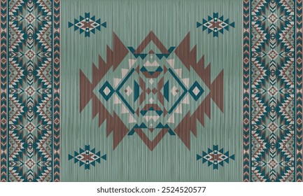 American tribal ethnic native pattern.Traditional Navajo,Aztec,Apache,Southwest and Mexican style fabric pattern.Abstract vector motifs pattern.For fabric,clothing,blanket,carpet,woven,wrap,decoration
