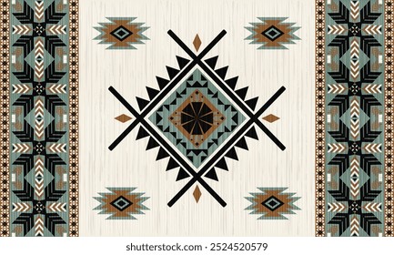 American tribal ethnic native pattern.Traditional Navajo,Aztec,Apache,Southwest and Mexican style fabric pattern.Abstract vector motifs pattern.For fabric,clothing,blanket,carpet,woven,wrap,decoration