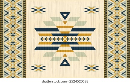 American tribal ethnic native pattern.Traditional Navajo,Aztec,Apache,Southwest and Mexican style fabric pattern.Abstract vector motifs pattern.For fabric,clothing,blanket,carpet,woven,wrap,decoration