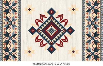 American tribal ethnic native pattern.Traditional Navajo,Aztec,Apache,Southwest and Mexican style fabric pattern.Abstract vector motifs pattern.For fabric,clothing,blanket,carpet,woven,wrap,decoration