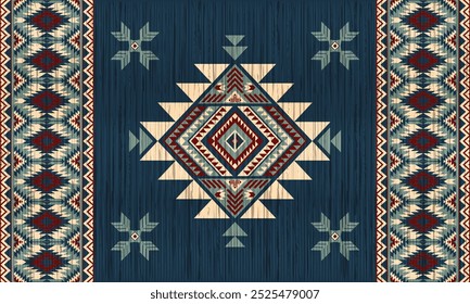 American tribal ethnic native pattern.Traditional Navajo,Aztec,Apache,Southwest and Mexican style fabric pattern.Abstract vector motifs pattern.For fabric,clothing,blanket,carpet,woven,wrap,decoration