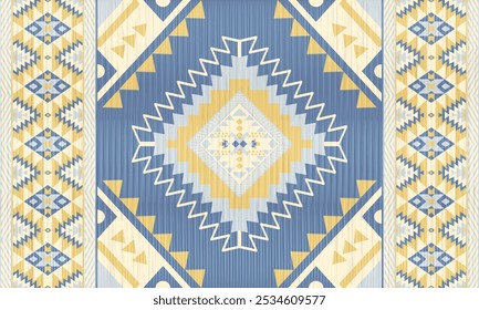 American tribal ethnic native pattern.Traditional Navajo,Aztec,Apache,Southwest and Mexican style fabric pattern.Abstract vector motifs pattern.For fabric,clothing,blanket,carpet,woven,wrap,decoration