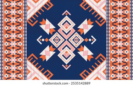 American tribal ethnic native pattern.Traditional Navajo,Aztec,Apache,Southwest and Mexican style fabric pattern.Abstract vector motifs pattern.For fabric,clothing,blanket,carpet,woven,wrap,decoration
