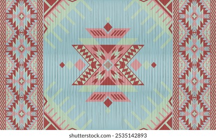 American tribal ethnic native pattern.Traditional Navajo,Aztec,Apache,Southwest and Mexican style fabric pattern.Abstract vector motifs pattern.For fabric,clothing,blanket,carpet,woven,wrap,decoration