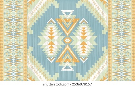 American tribal ethnic native pattern.Traditional Navajo,Aztec,Apache,Southwest and Mexican style fabric pattern.Abstract vector motifs pattern.For fabric,clothing,blanket,carpet,woven,wrap,decoration