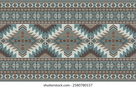 American tribal ethnic native pattern.Traditional Navajo,Aztec,Apache,Southwest and Mexican style fabric pattern.Abstract vector motif pattern.For fabric,clothing,blanket,carpet,woven,wrap,decoration.